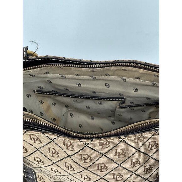 Dooney & Bourke Monogram Satchel Bag With Tassel & Green Duck Charm - Picture 15 of 16